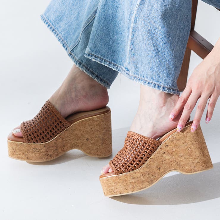 メッシュ編みウェッジミュールサンダル | attagirl  | 詳細画像16 