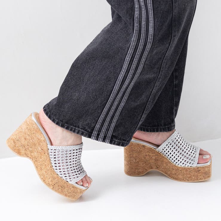 メッシュ編みウェッジミュールサンダル | attagirl  | 詳細画像18 