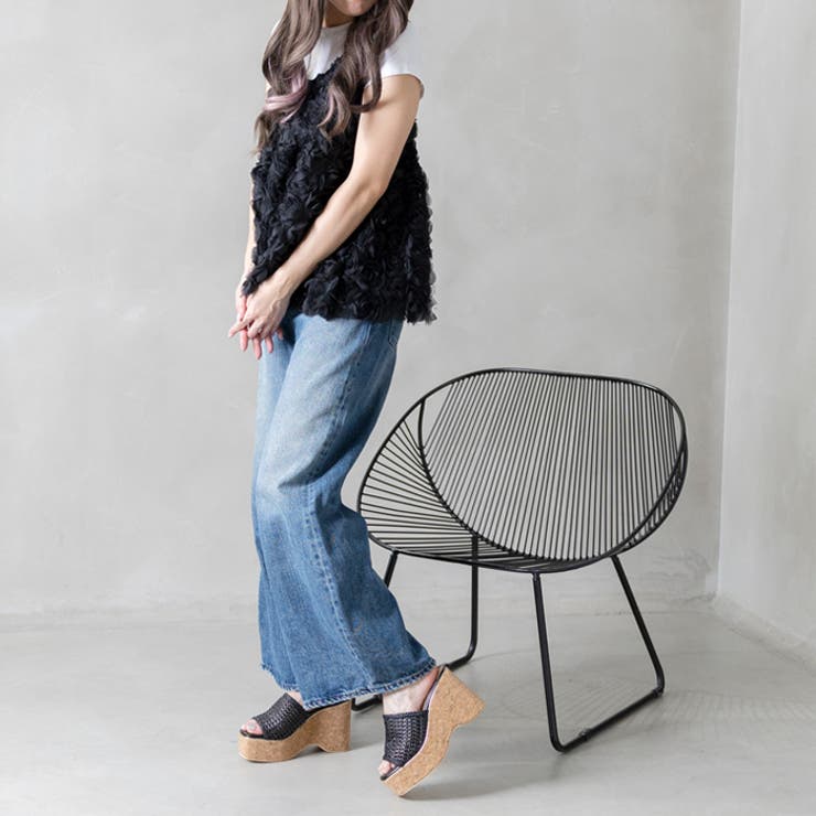 メッシュ編みウェッジミュールサンダル | attagirl  | 詳細画像20 