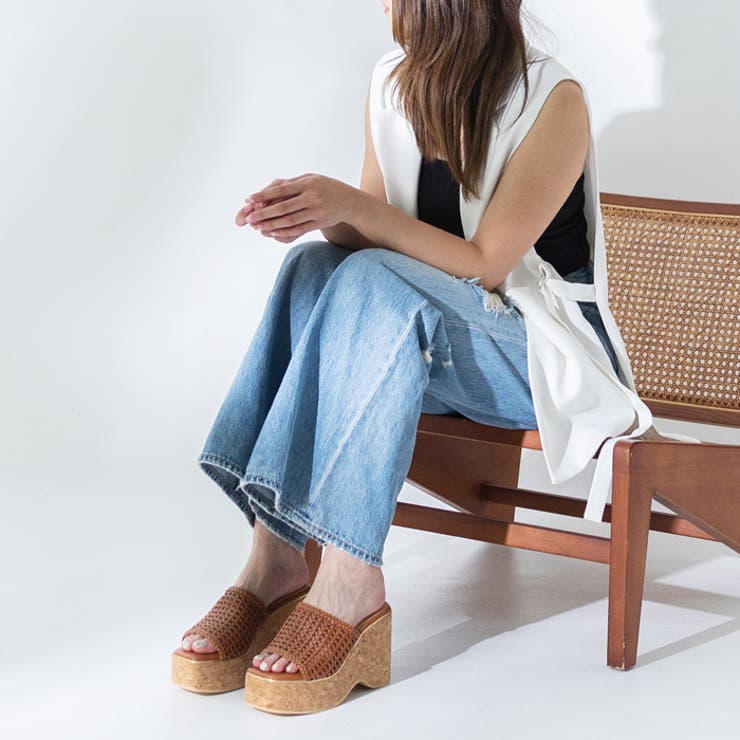 メッシュ編みウェッジミュールサンダル | attagirl  | 詳細画像34 