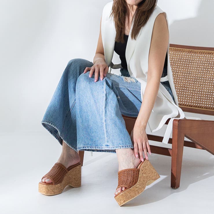 メッシュ編みウェッジミュールサンダル | attagirl  | 詳細画像35 