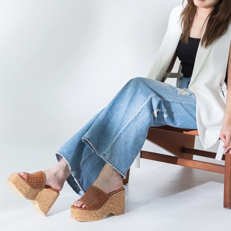 メッシュ編みウェッジミュールサンダル | attagirl  | 詳細画像36 