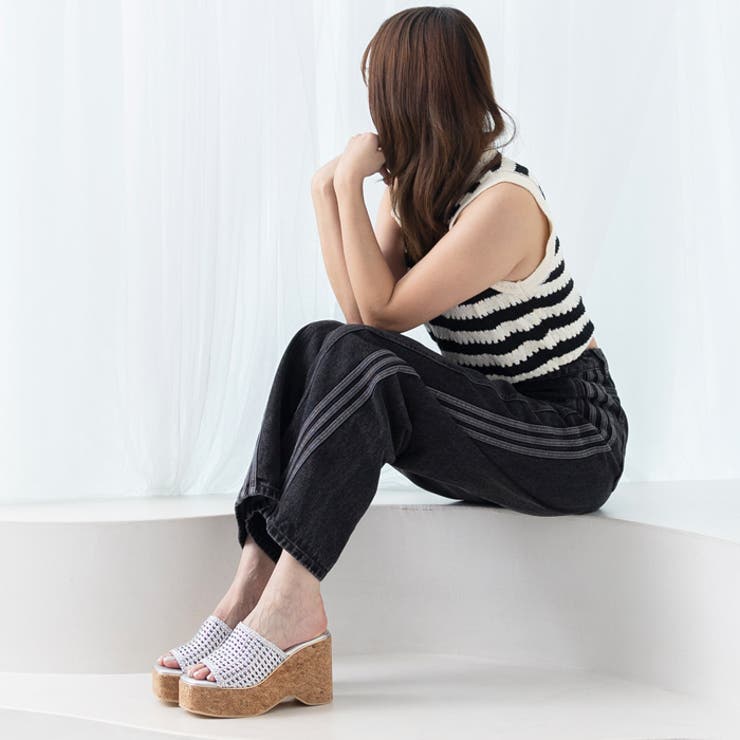 メッシュ編みウェッジミュールサンダル | attagirl  | 詳細画像40 