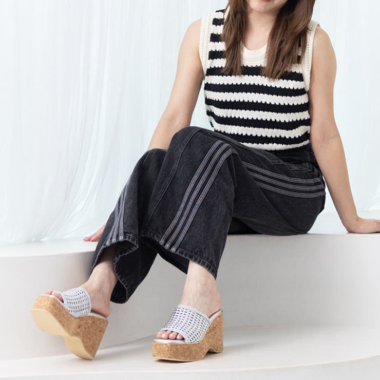 メッシュ編みウェッジミュールサンダル | attagirl  | 詳細画像42 