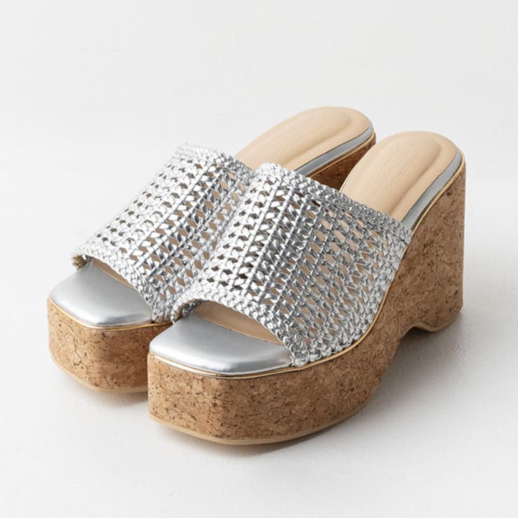 メッシュ編みウェッジミュールサンダル | attagirl  | 詳細画像5 