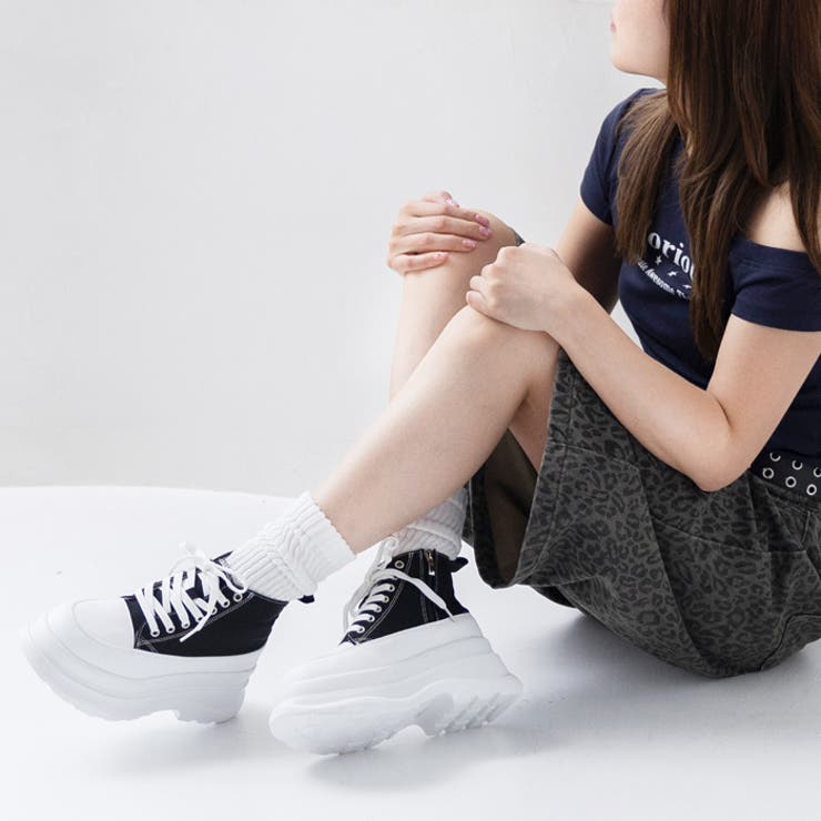 厚底キャンバスハイカットスニーカー | attagirl  | 詳細画像20 