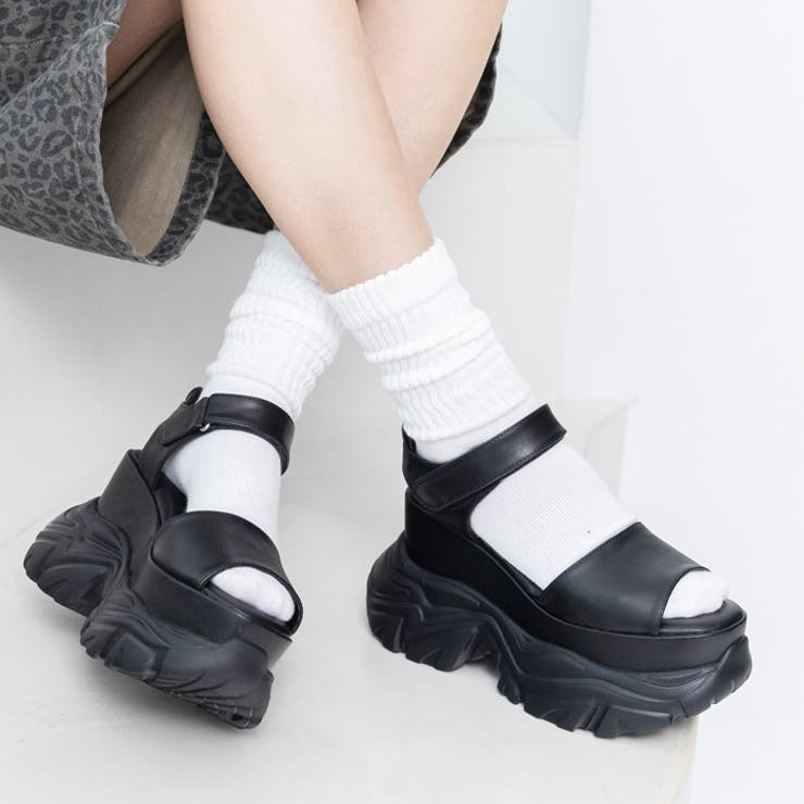 ブラックスムース | プラットフォームスニーカーサンダル | attagirl 