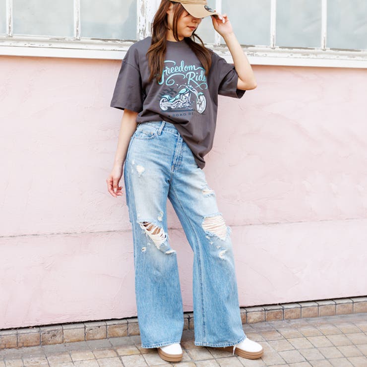 オーバーサイズバイクプリントTシャツ | attagirl  | 詳細画像8 