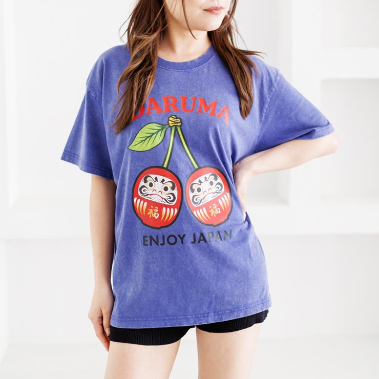 ウォッシュ加工オーバーサイズダルマプリントTシャツ | attagirl  | 詳細画像13 