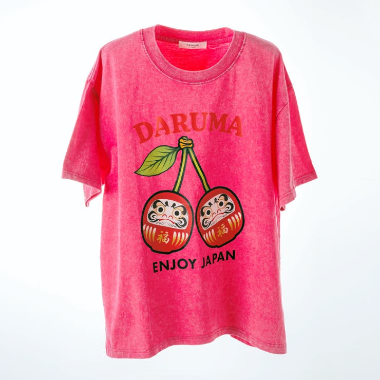 ウォッシュ加工オーバーサイズダルマプリントTシャツ | attagirl  | 詳細画像3 