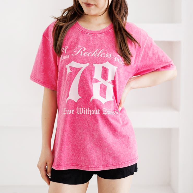 ウォッシュ加工オーバーサイズナンバープリントTシャツ | attagirl  | 詳細画像11 