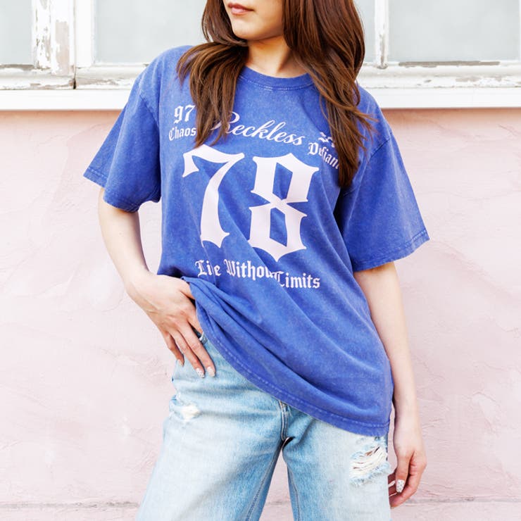 ウォッシュ加工オーバーサイズナンバープリントTシャツ | attagirl  | 詳細画像14 
