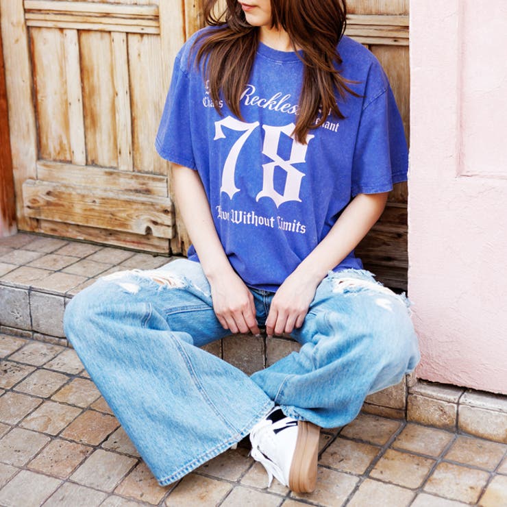 ウォッシュ加工オーバーサイズナンバープリントTシャツ | attagirl  | 詳細画像16 