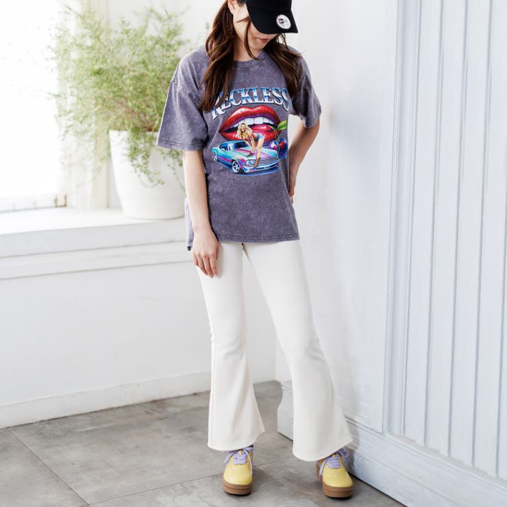 ウォッシュ加工オーバーサイズレトロプリントTシャツ | attagirl  | 詳細画像16 