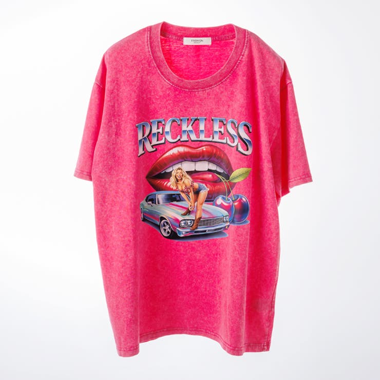 ウォッシュ加工オーバーサイズレトロプリントTシャツ | attagirl  | 詳細画像3 