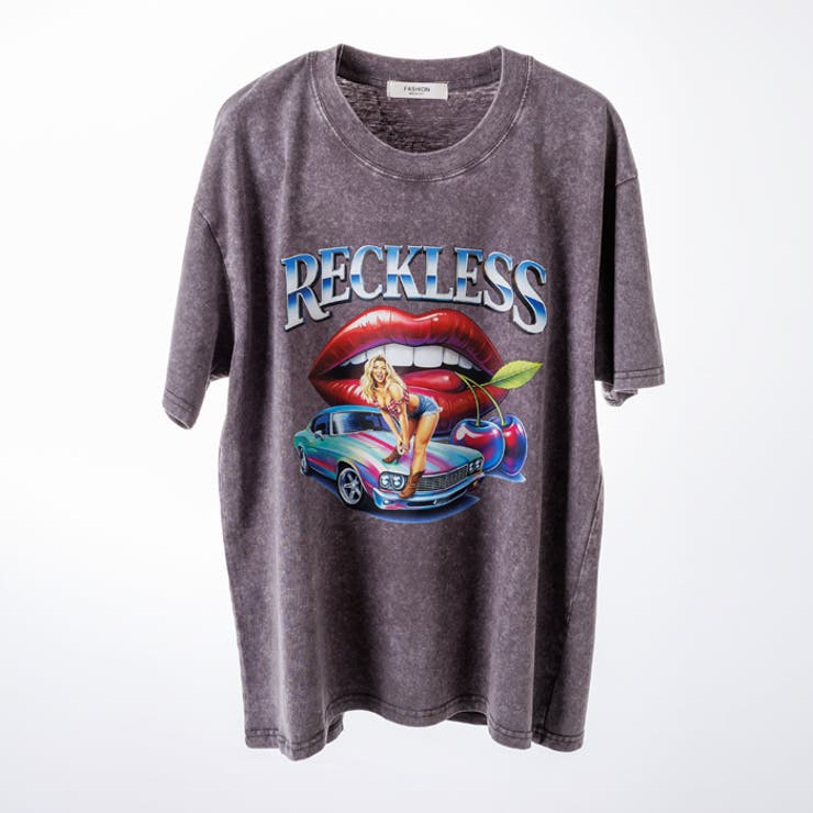 ウォッシュ加工オーバーサイズレトロプリントTシャツ | attagirl  | 詳細画像4 