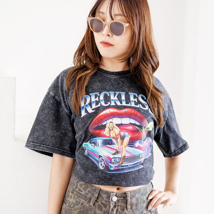 ウォッシュ加工オーバーサイズレトロプリントTシャツ | attagirl  | 詳細画像8 