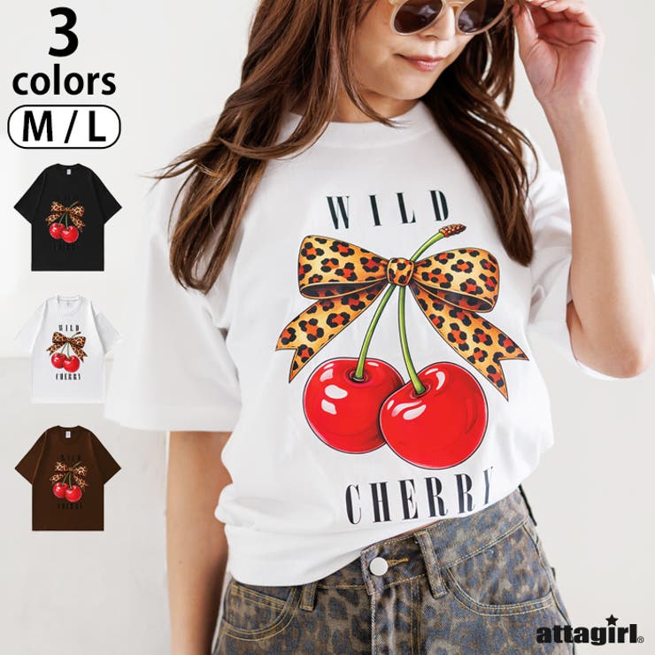 オーバーサイズチェリープリントTシャツ | attagirl  | 詳細画像1 