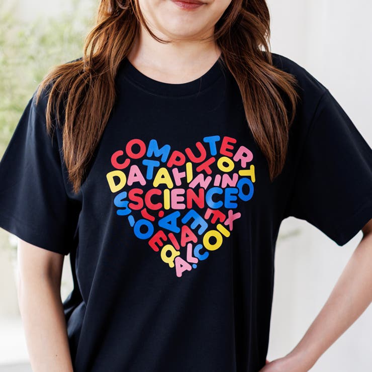 ブラック | アイスシルクハートプリントTシャツ | attagirl 