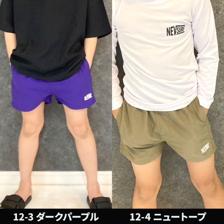 キッズ水着海パンスイムウェア子供服無地総柄ロゴワンポイントネブサーフNEVジュニアカジュアルスポーティーストリート110cm120cm130cm140cm150cm160cm「N23-01」
