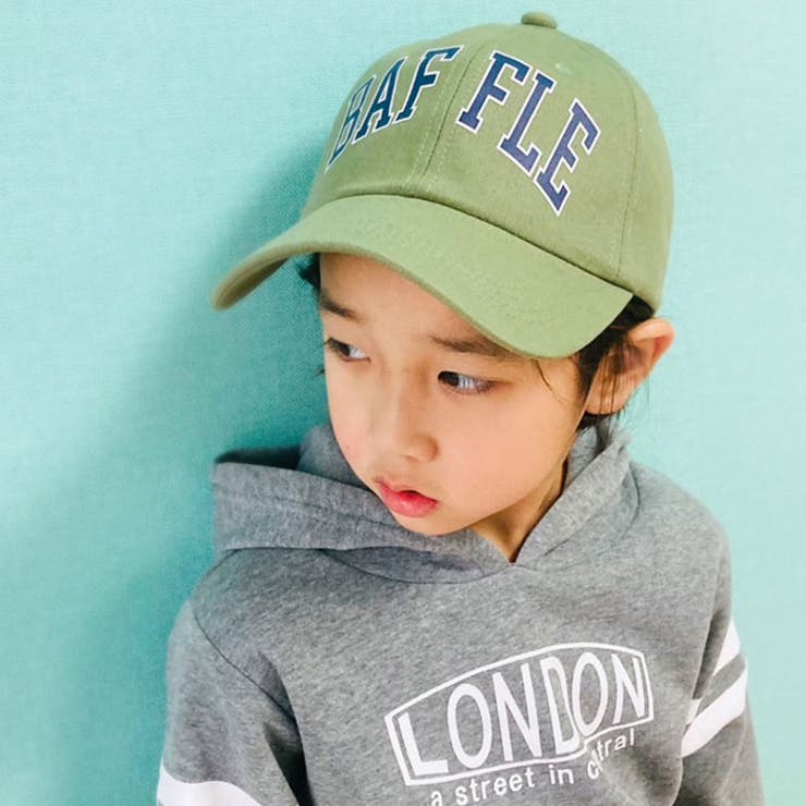 【ZI-ON×メール便送料無料】キッズキャップ帽子子供服デニムツイルプリントロゴキャンプアウトドアUVケアジュニアカジュアル52cm54cm56cm「942-07」