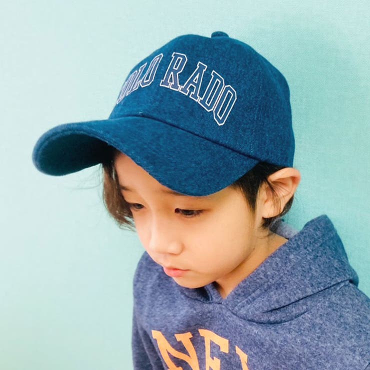 【ZI-ON×メール便送料無料】キッズキャップ帽子子供服デニムツイルプリントロゴキャンプアウトドアUVケアジュニアカジュアル52cm54cm56cm「942-07」
