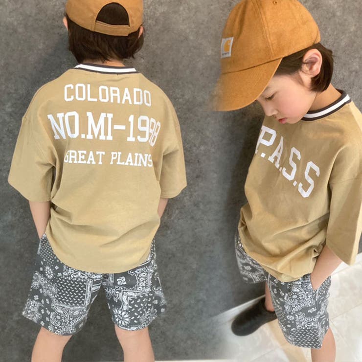 【送料無料】キッズTシャツ子供服半袖プリントビッグシルエットBIGロゴバックプリントジュニアカジュアルスポーティーストリート110cm120cm130cm140cm150cm160cm「523-108」
