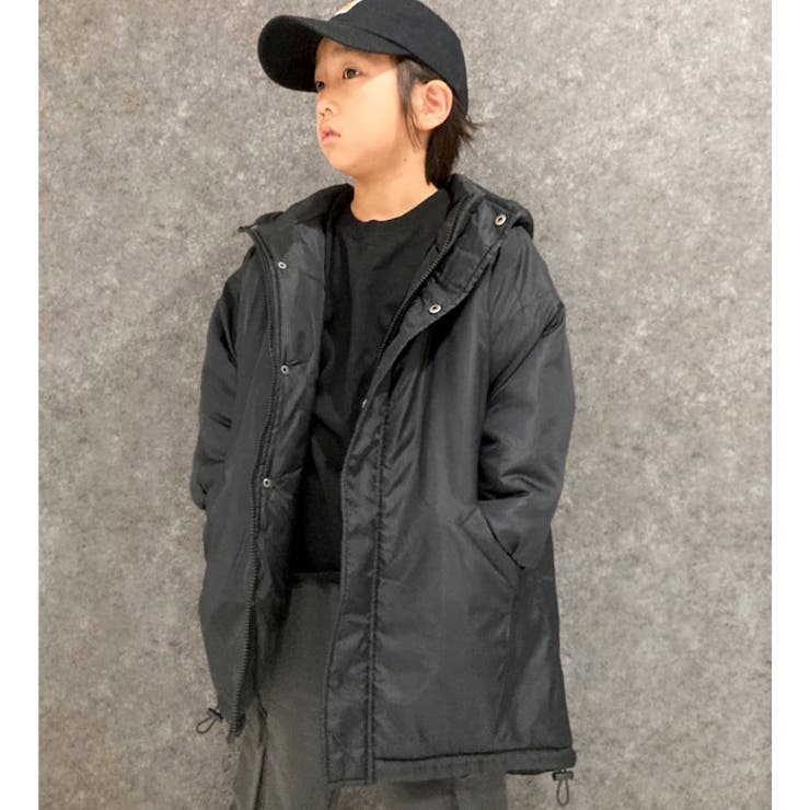 キッズ子供服中綿ジャケットアウターモンスターパーカーフーディー男の子女の子ボーイズガールズビッグシルエットBIGブルゾンジャンパー防寒暖か無地アウトドアキャンプスポーティジュニア120cm130cm140cm150cm160cm「943-107」