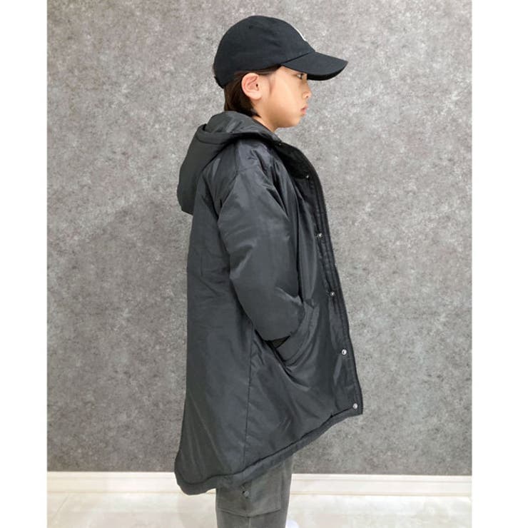 キッズ子供服中綿ジャケットアウターモンスターパーカーフーディー男の子女の子ボーイズガールズビッグシルエットBIGブルゾンジャンパー防寒暖か無地アウトドアキャンプスポーティジュニア120cm130cm140cm150cm160cm「943-107」
