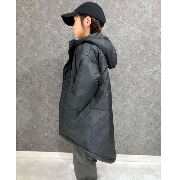キッズ子供服中綿ジャケットアウターモンスターパーカーフーディー男の子女の子ボーイズガールズビッグシルエットBIGブルゾンジャンパー防寒暖か無地アウトドアキャンプスポーティジュニア120cm130cm140cm150cm160cm「943-107」