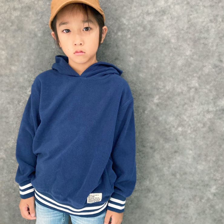 キッズトレーナープルオーバーパーカーマイクロフリース子供服大きめBIGビッグシルエットゆったり無地ワンポイントワッペンジュニアアメカジカジュアル110cm120cm130cm140cm150cm160cm「342-05」
