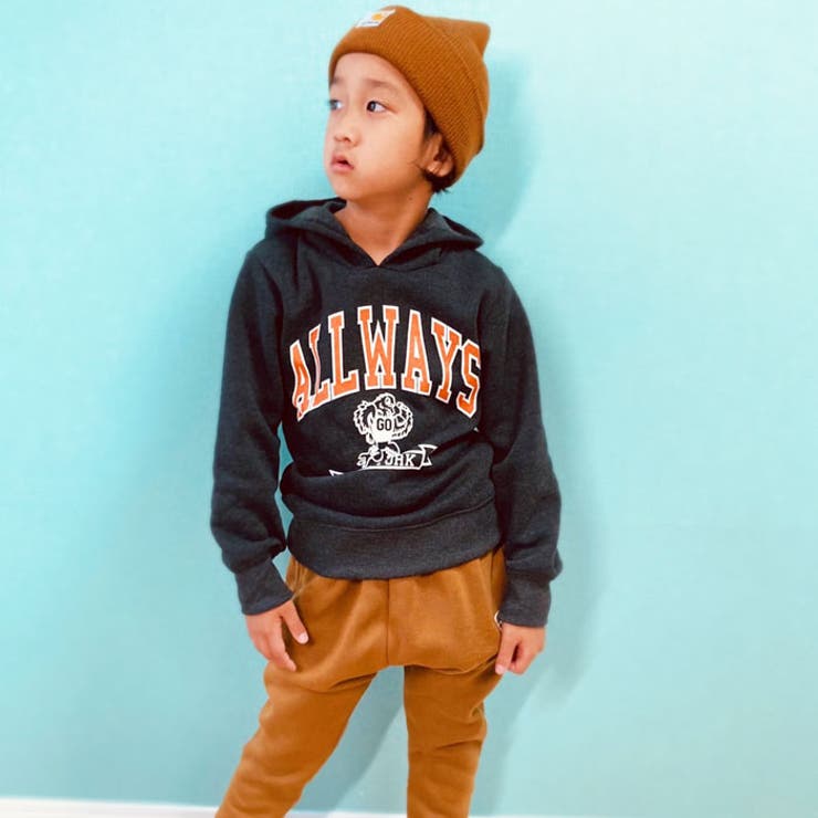 キッズパーカープルオーバープルパーカースウェット子供服長袖裏起毛プリントロゴジュニアカジュアル110cm120cm130cm140cm150cm160cm「542-123」