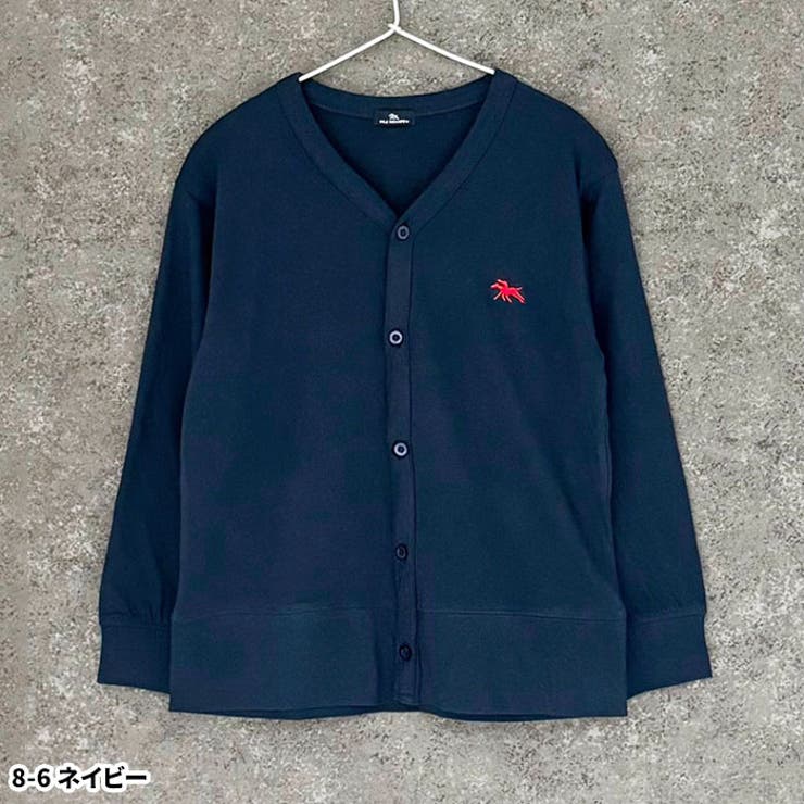 【送料無料】POLOCHAMPSポロチャンプスカーディガンキッズ子供服男の子女の子Vネックロゴ刺繍コットン綿100％羽織りライトアウターブランド冬物冬服秋物秋服ジュニア韓国子供服110cm120cm130cm140cm150cm160cm「PL44-01」