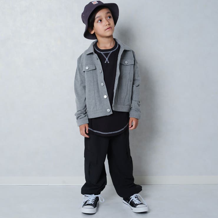キッズジャケット子供服男の子ボーイズアウターＧジャンジージャンジャンパー防寒暖か無地デニムジュニア110cm120cm130cm140cm150cm160cm「548-133」