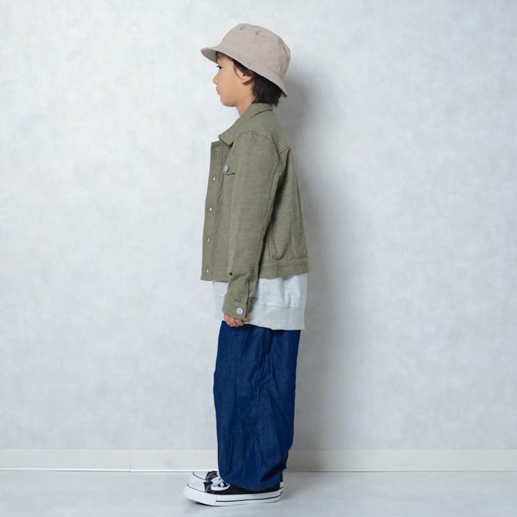 キッズ子供服ジャケット男の子ボーイズアウターＧジャンジージャンジャンパー両面起毛防寒暖か無地デニムジュニア110cm120cm130cm140cm150cm160cm「548-133」