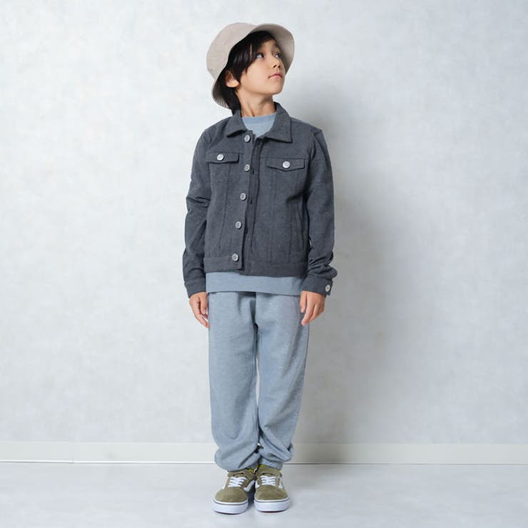 キッズ子供服ジャケット男の子ボーイズアウターＧジャンジージャンジャンパー両面起毛防寒暖か無地デニムジュニア110cm120cm130cm140cm150cm160cm「548-133」