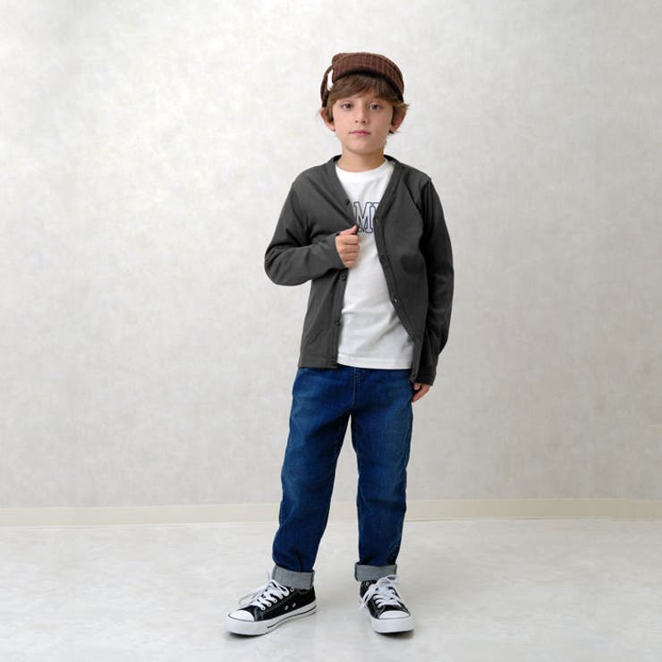 キッズカーディガンカーデ子供服羽織り重ね着無地シンプルジュニアカジュアル110cm120cm130cm140cm150cm160cm「542-104」