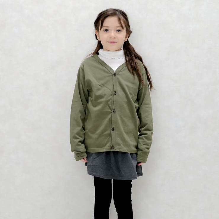 キッズカーディガンカーデ子供服羽織り重ね着無地シンプルジュニアカジュアル110cm120cm130cm140cm150cm160cm「542-104」