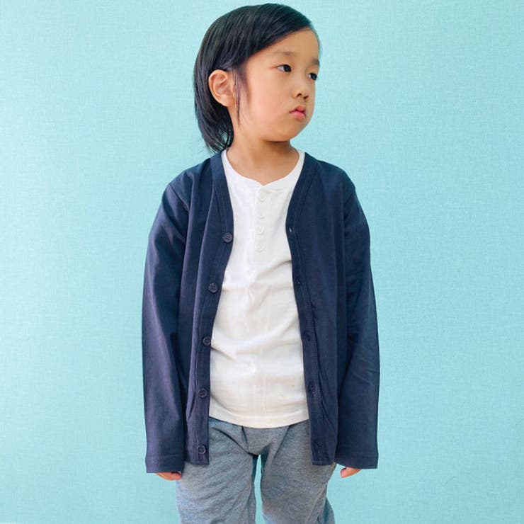 キッズカーディガンカーデ子供服羽織り重ね着無地シンプルジュニアカジュアル110cm120cm130cm140cm150cm160cm「542-104」
