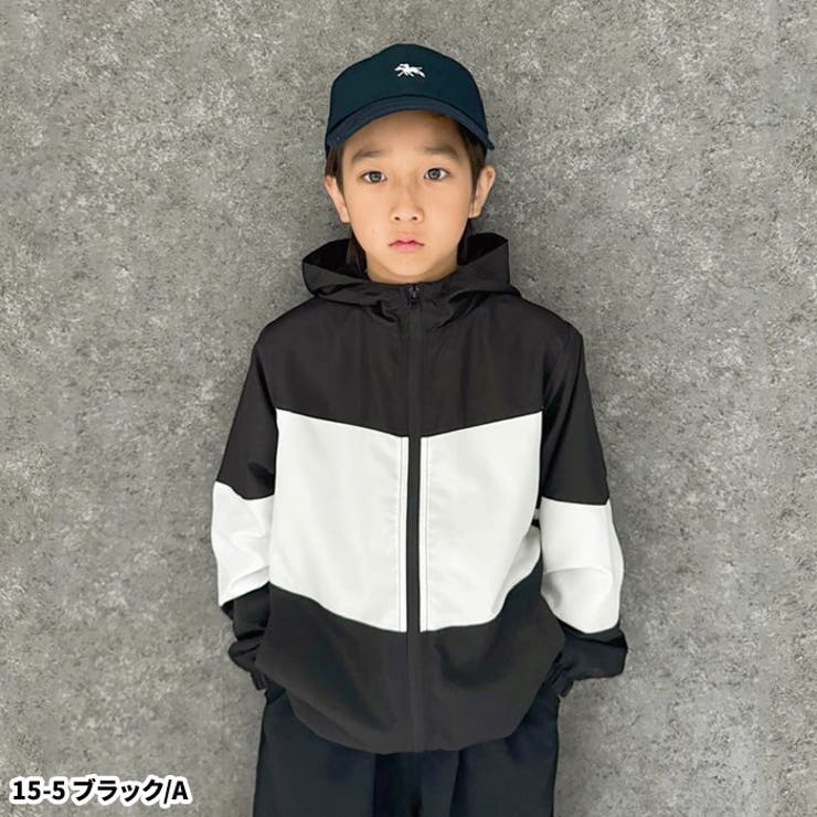 キッズマウンテンパーカーマンパー子供服男の子女の子ウインドブレーカーウィンドブレーカー羽織りアウターアウトドアキャンプ撥水性UVケア切替無地110cm120cm130cm140cm150cm160cm「943-01」