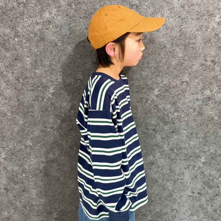 【送料無料】キッズロンTTシャツボーダー子供服長袖オーバーサイズBIGビッグシルエット男の子女の子ボーイズガールズクルーネックカジュアルジュニア110cm120cm130cm140cm150cm160cm「514-105」