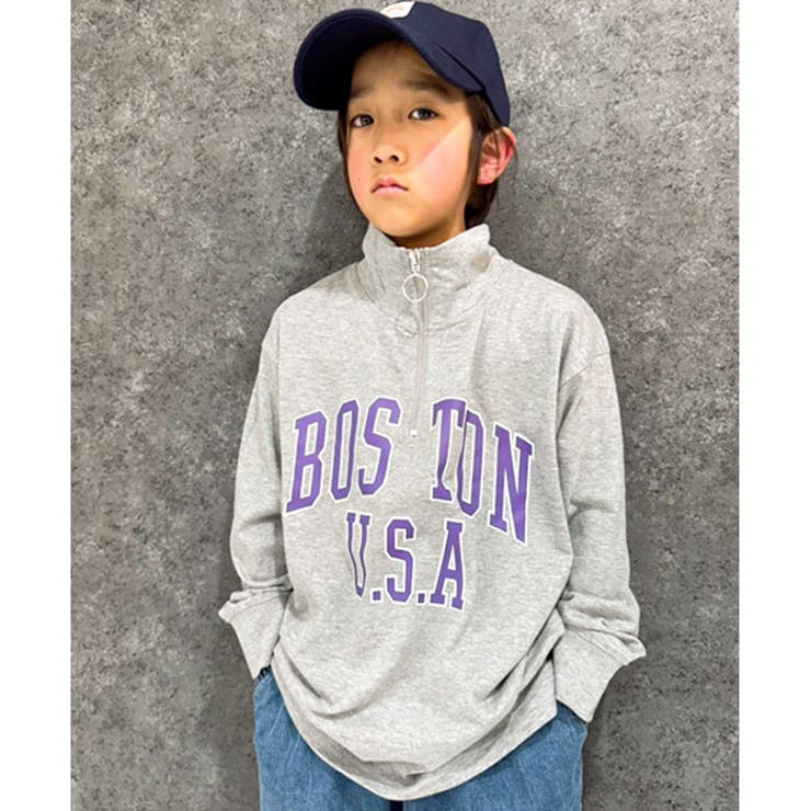 オーバーサイズハーフジップロンT キッズ 子供服 | NEXT WALL | 詳細画像3 