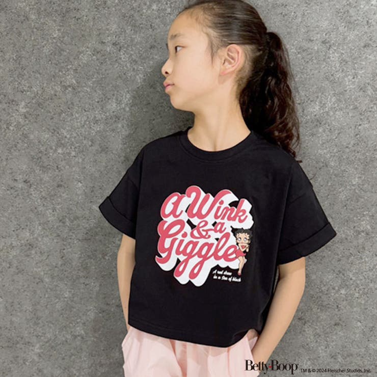 【送料無料】キャラクターTシャツBIGベティーちゃんBETTYBOOP半袖ティーシャツキッズ子供服ショート丈ビッグシルエットゆったり大きめコットン綿100%プリントジュニアアメカジ110cm120cm130cm140cm150cm160cm「BET24-00」