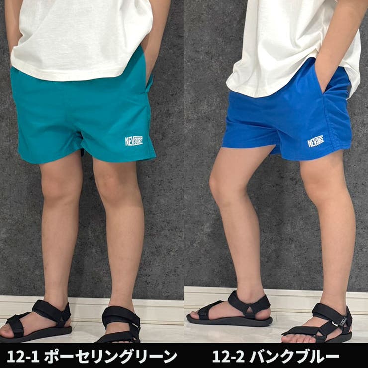 キッズ水着海パンスイムウェア子供服無地総柄ロゴワンポイントネブサーフNEVジュニアカジュアルスポーティーストリート110cm120cm130cm140cm150cm160cm「N23-01」