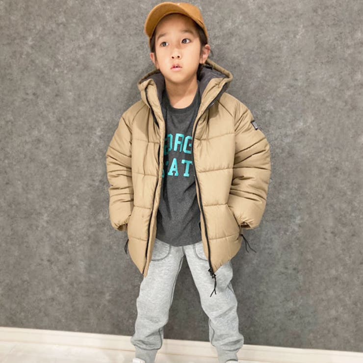 キッズ子供服中綿ジャケットアウターマウンテンジャケットフーディースタンドカラー男の子女の子ボーイズガールズブルゾンジャンパーフェイクダウン防寒暖か無地アウトドアキャンプ110cm120cm130cm140cm150cm160cm「943-100.101」