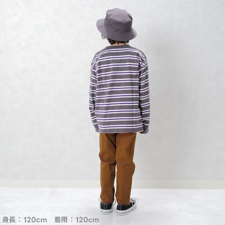【送料無料】キッズロンTTシャツボーダー子供服長袖オーバーサイズBIGビッグシルエット男の子女の子ボーイズガールズクルーネックカジュアルジュニア110cm120cm130cm140cm150cm160cm「514-105」