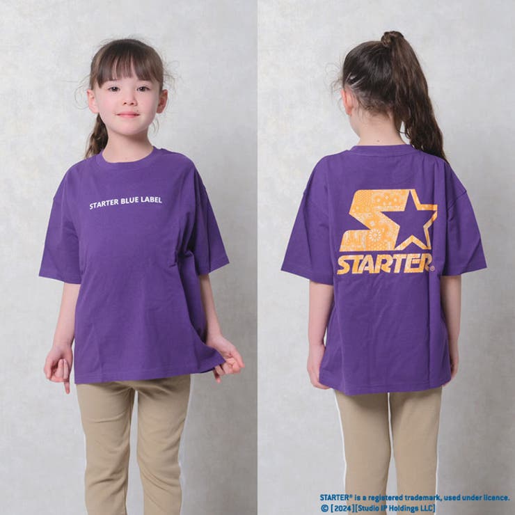 【送料無料】STARTERBIGTシャツスターター半袖ティーシャツキッズ子供服ビッグシルエットゆったり大きめコットン綿100%プリントブランドジュニアストリート110cm120cm130cm140cm150cm160cm「STA24-01」