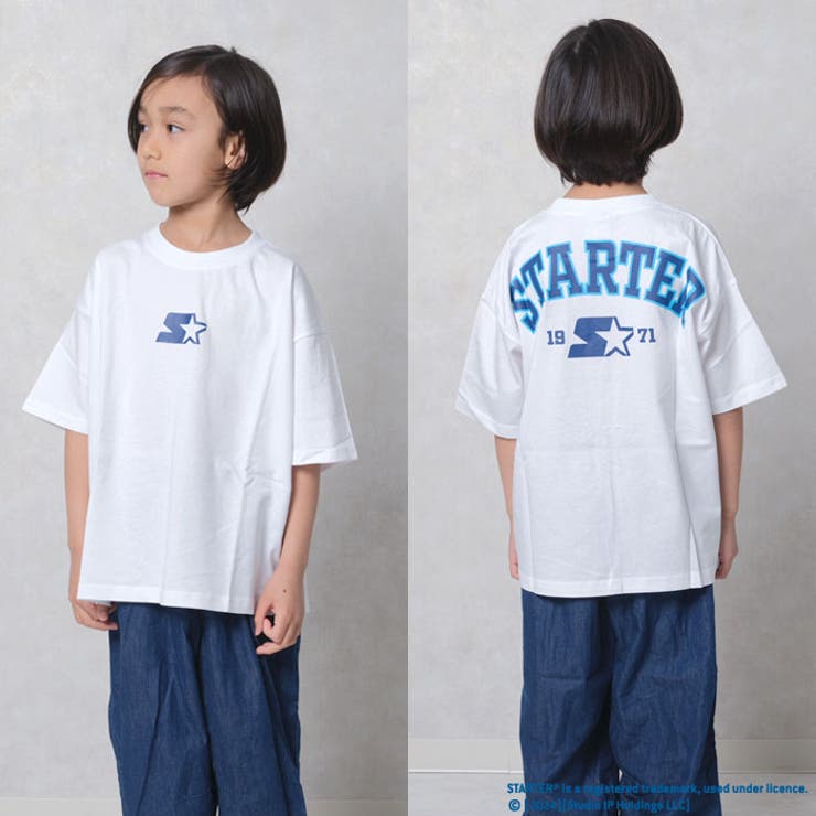 【送料無料】STARTERBIGTシャツスターター半袖ティーシャツキッズ子供服ビッグシルエットゆったり大きめコットン綿100%プリントブランドジュニアストリート110cm120cm130cm140cm150cm160cm「STA24-01」