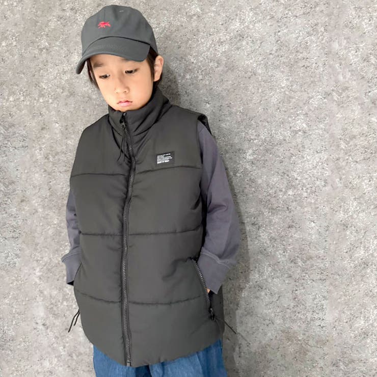 スタンドカラーフェイクダウンベストキッズアウターライトアウター子供服中綿ジャケット男の子女の子防寒暖かい冬物冬服秋物秋服無地切替えダウンジャケットジュニア110cm120cm130cm140cm150cm160cm「944-100」