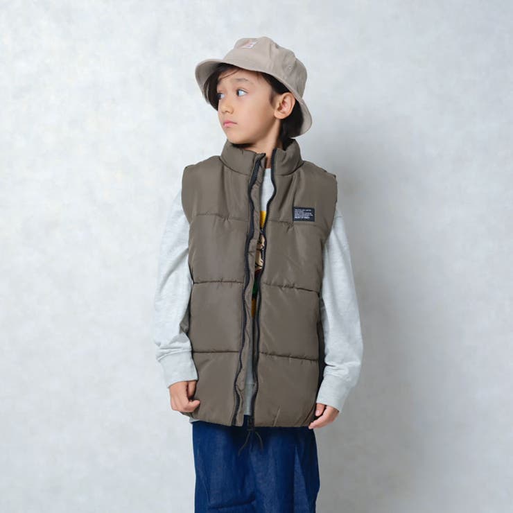スタンドカラーフェイクダウンベストキッズアウターライトアウター子供服中綿ジャケット男の子女の子防寒暖かい冬物冬服秋物秋服無地切替えダウンジャケットジュニア110cm120cm130cm140cm150cm160cm「944-100」